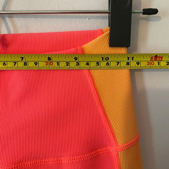 Wilo The Label Women's size Small Pink Orange Ribbed High Rise Leggings Tights - Picture 8 of 11